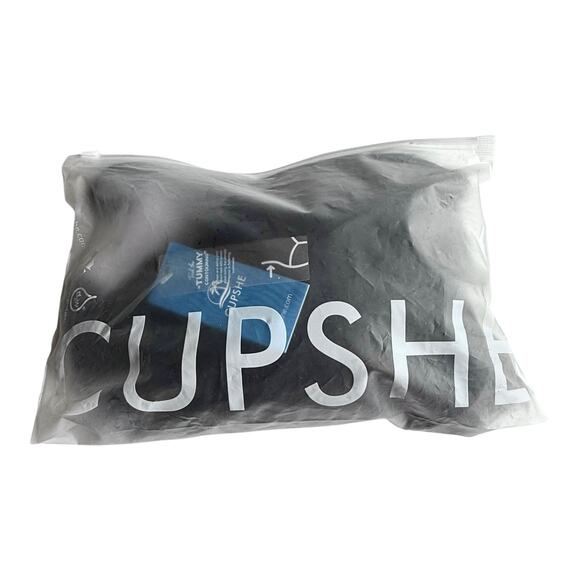 NEW Cupshe SWIMSUIT Women's LG Midnight Elegance Tummy Control One Piece Black - Picture 10 of 16